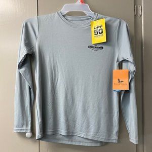 Field and Stream UPF Youth Shirt Gray with Shark L